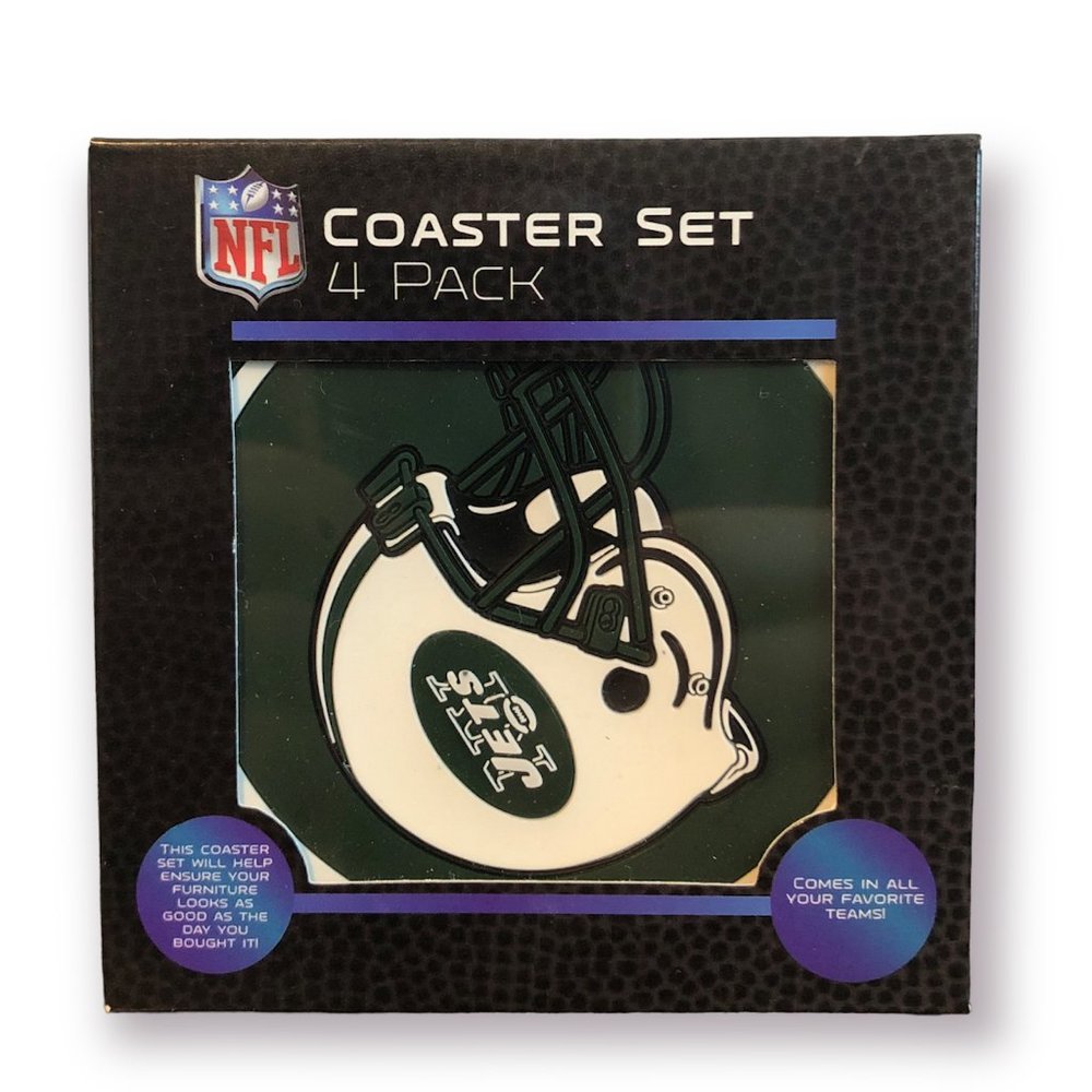 NFL New York Jets PVC Coaster Set 4 Pack